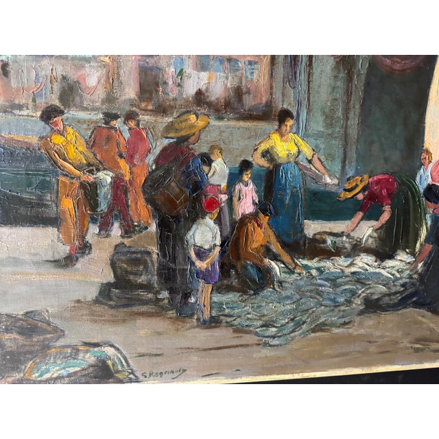 "The Catch" by Georges Regnault, Andarroa Spain, Oil on Canvas, Circa 1950 For Sale In West Palm - Image 6 of 12