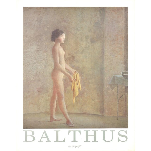1990s Conte de Balthus 'Nu de Profil' Modernism Offset Lithograph For Sale - Image 5 of 5