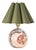 Giorgio Marble Mini Lamp, Natural Brass with Olive Scalloped Shade For Sale