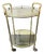 Vintage Brass Serving Bar Cart with Smoked Glass Shelves, 1970s For Sale