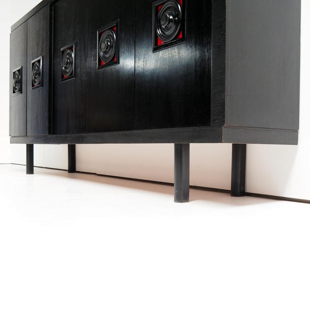 Very Large Brutalist Black Sideboard, Belgium, 1960s For Sale - Image 11 of 12