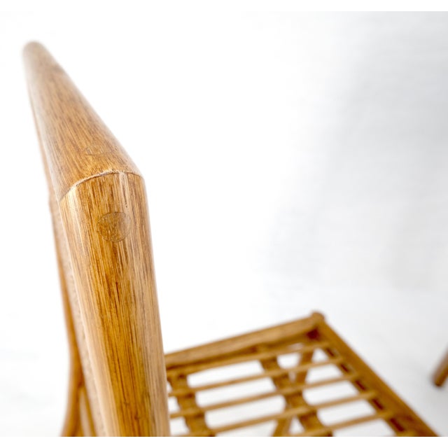 McGuire Set of 6 Mid Century Modern McGuire Cane 7 Rattan Dining Chairs MINT For Sale - Image 4 of 15