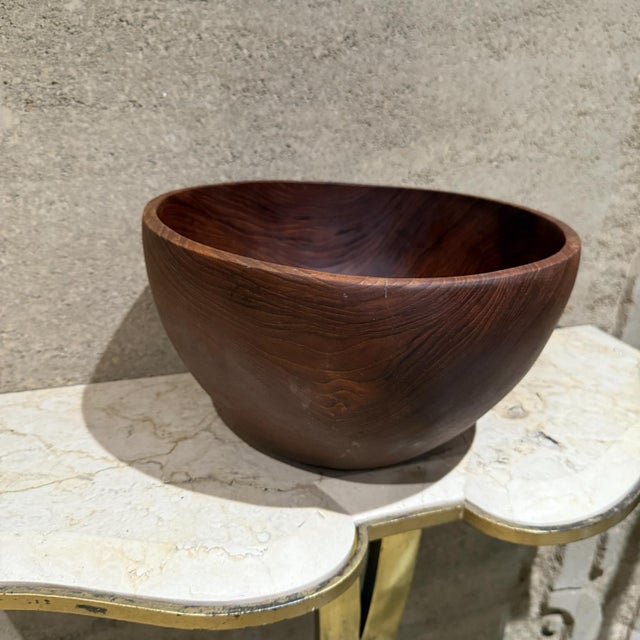 Mid-Century Modern 1960s Vintage Sculptural Teakwood Bowl For Sale - Image 3 of 10