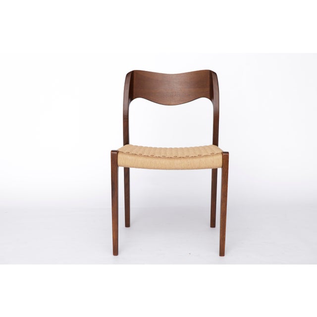 Mid-Century Danish Model 71 Chair in Dark Oak and Cord by Niels Otto (N. O.) Møller for J.L. Møllers, 1960s For Sale - Image 10 of 10