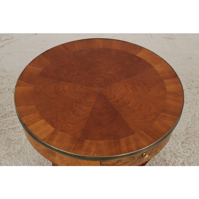 Wood Baker Walnut Round Two-Tier Neoclassical Occasional Table For Sale - Image 7 of 17