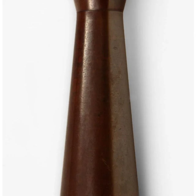 Wood Showa Period Bronze Vase by Nakajima Yasumi II For Sale - Image 7 of 8