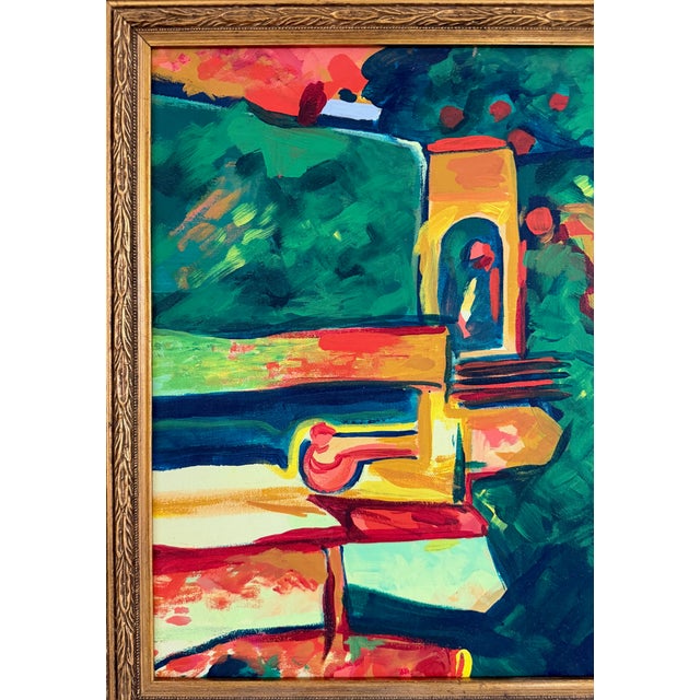 Abstract Expressionism Vintage Fauvist Painting - Kandinsky Style For Sale - Image 3 of 14