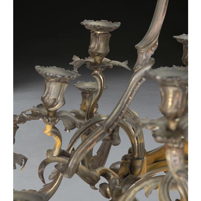 Metal Bronze 16-Light Chandelier, 1880 For Sale - Image 7 of 8