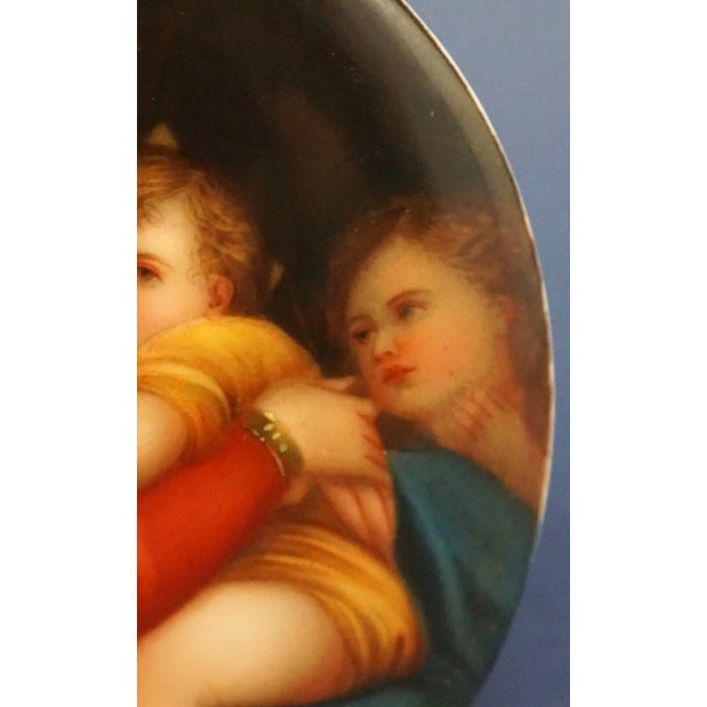 19th Century Miniature Biscuit Porcelain Plaque Depicting the Madonna Della Seggiola after Raphael from Franz Scherl, Florence, Italy For Sale - Image 10 of 18