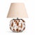 Hand-Blown Glass Table Lamp with Linen Shade in Ice Blue Speckled by Svitanok For Sale - Image 4 of 4