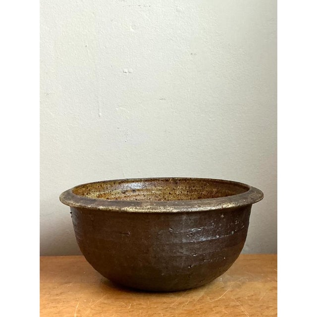 Chestnut Handcrafted Vintage Studio Pottery Bowl For Sale - Image 8 of 12