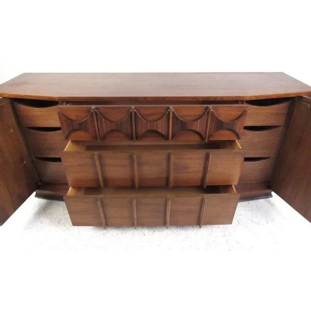 Mid-Century Walnut Broyhill Style Dresser For Sale - Image 10 of 11