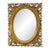 Vintage Carved Wood Gold Leaf Oval Mirror For Sale