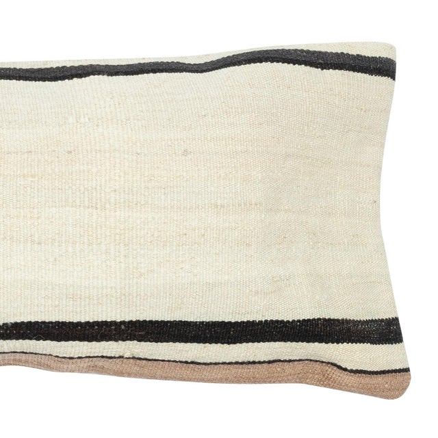 Traditional 12"x28" Handwoven Turkish Kilim Cushion Cover. Throw Pillow. Lumbar Pillow Cover For Sale - Image 3 of 4