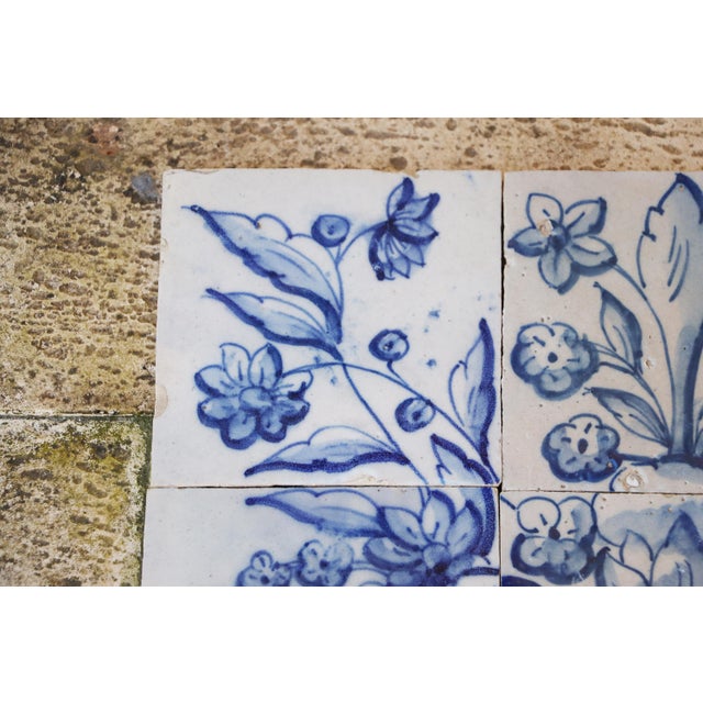 Tile Mural Panel Depicting a Baroque Jardinière With Flowers, Portuguese, 18th Century For Sale - Image 6 of 13