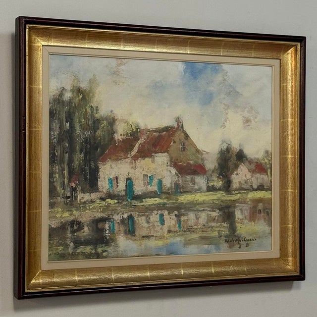 Framed Oil Painting on Canvas by Edmond De Meulenaire (1884–1963) For Sale - Image 4 of 15