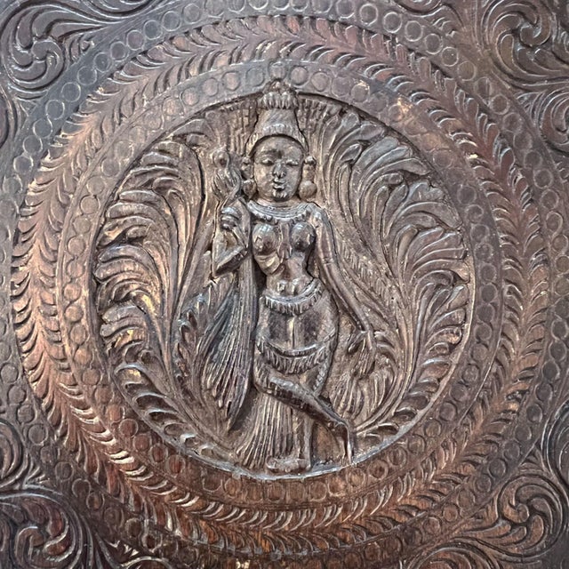 Early 20th Century Anglo Indian Carved Wood Elephant Table For Sale - Image 5 of 6