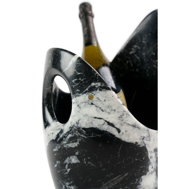 Stone Champagne Cooler in Marquina Marble by Barberini & Gunnell For Sale - Image 7 of 12
