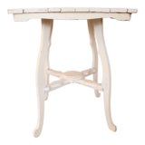 Antique French Farmhouse Stretcher Table/Distressed White For Sale