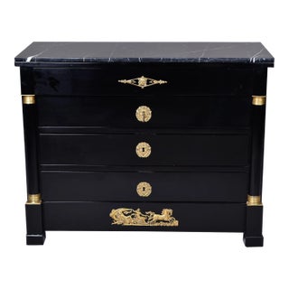 Early 20th Century Ebonised Mahogany Empire Style Chest of Drawers For Sale