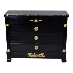 Early 20th Century Ebonised Mahogany Empire Style Chest of Drawers