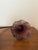1980s Tulip Shaped Glass Lamp With Lilypad Metal Base For Sale - Image 4 of 7