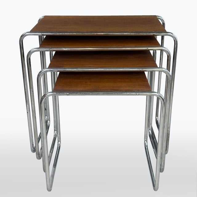 Bauhaus Vintage Nesting Tables by Jidnřich Halabala for Up Zavody, 1930s, Set of 4 For Sale - Image 3 of 18