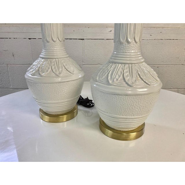 Ceramic Pair of Vintage Ceramic Table Lamps For Sale - Image 7 of 8