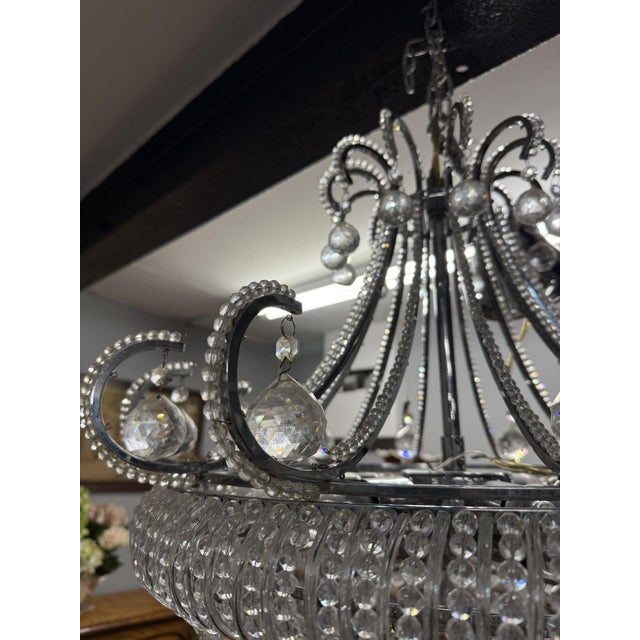 Vintage Crystal Chandelier, 1970s For Sale - Image 4 of 7