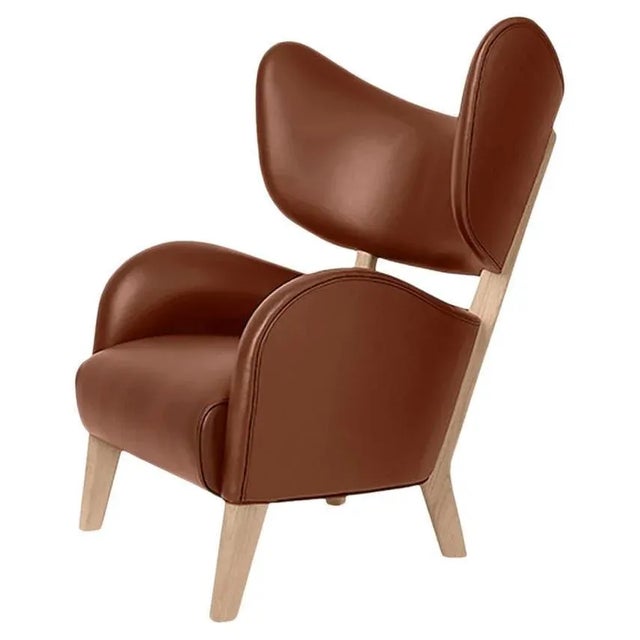 Brown Leather Natural Oak My Own Chair Lounge Chair by Lassen For Sale - Image 10 of 10