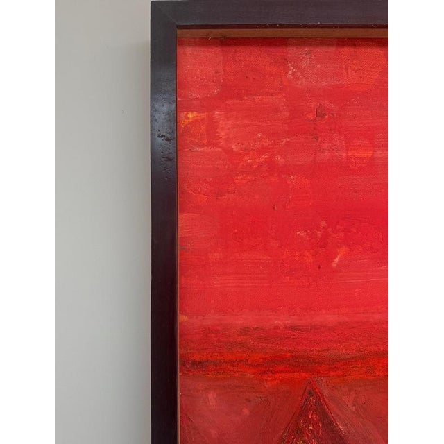 Manner of Peter Coviello, Large Red Abstract, Oil Painting For Sale - Image 5 of 14