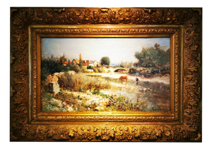 Adolphe Appian, Landscape in the Ain, 1800s, Oil on Canvas, Framed