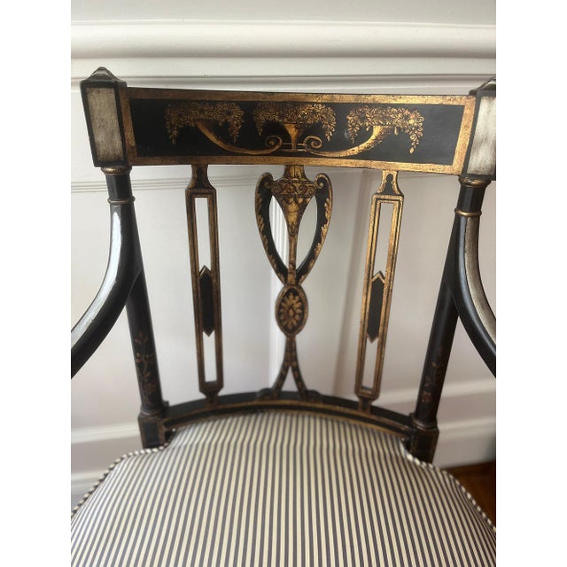 Mid 20th Century Federal Style Arm Chairs, a Pair For Sale - Image 9 of 11