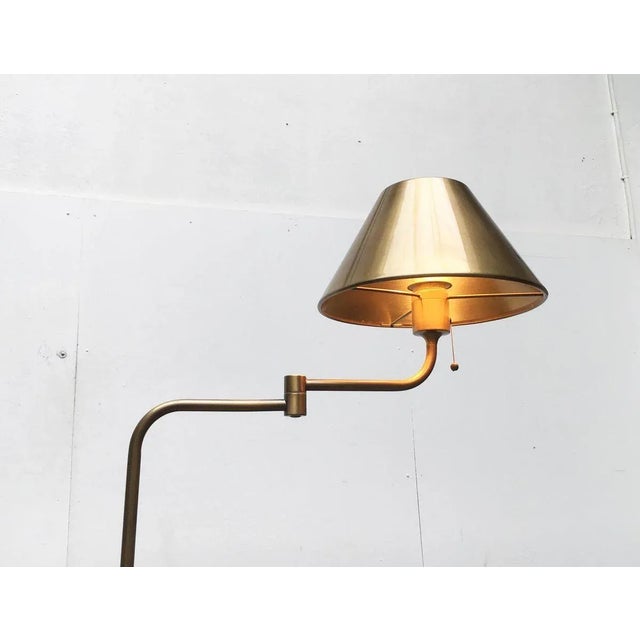 Gold Vintage German Brass Hollywood Regency Style Lesan Floor Lamp by Florian Schulz, 1970s For Sale - Image 8 of 18