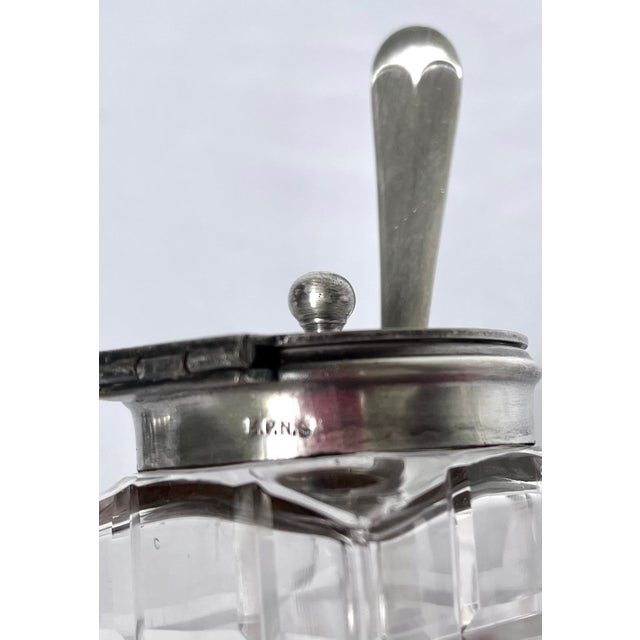 Metal Late 1800s Victorian Silver and Cut Crystal Cruet Set With Carrier For Sale - Image 7 of 14
