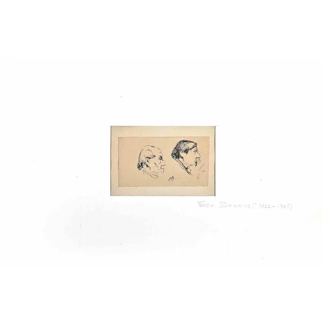 Portraits is a drawing in China ink on paper realized in the late 19th Century by Félix-Joseph Barrias. Monogrammed on the...
