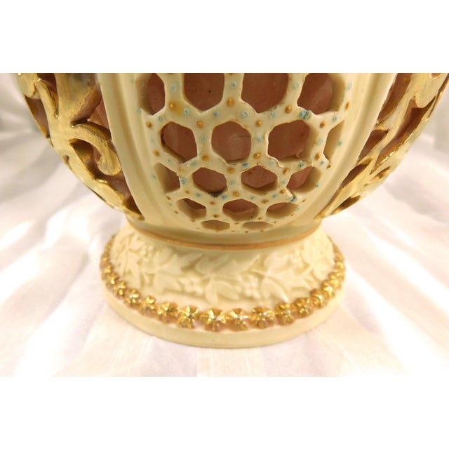 Ceramic 1940s Royal Rudolstat Vase or Jug With Reticulated Trim For Sale - Image 7 of 10