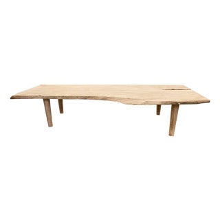 Andrianna Shamaris Live Edge Teak Wood Coffee Table or Bench For Sale