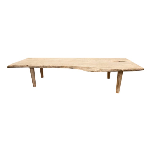 Andrianna Shamaris Live Edge Teak Wood Coffee Table or Bench For Sale
