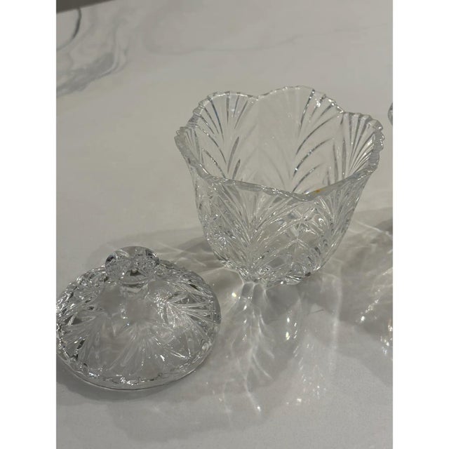 Vintage Crystal Sugar & Creamer Set For Sale - Image 10 of 12