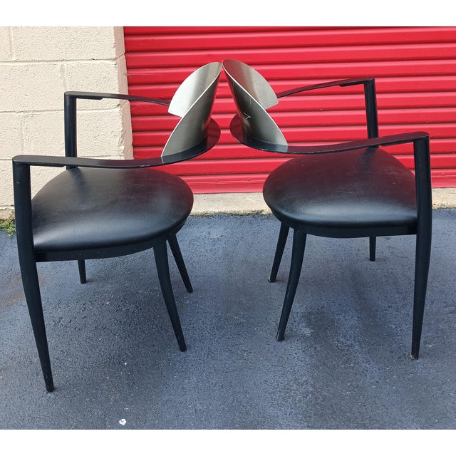 1980s Elevate Your Space With This Stunning Pair of Elite Modern Jagger Armchairs, Where Architectural Innovation Meets Premium Comfort 1980s For Sale - Image 5 of 12