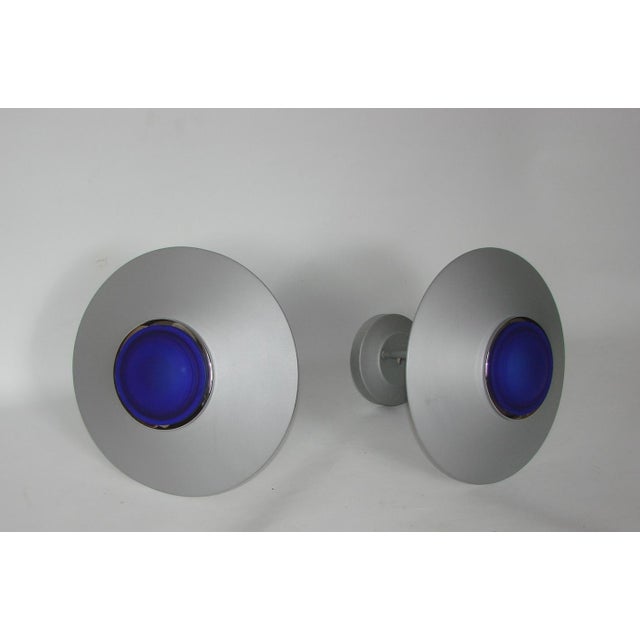 1980s Vintage Wall Lights in Metal and Glass, 1980s, Set of 2 For Sale - Image 5 of 8
