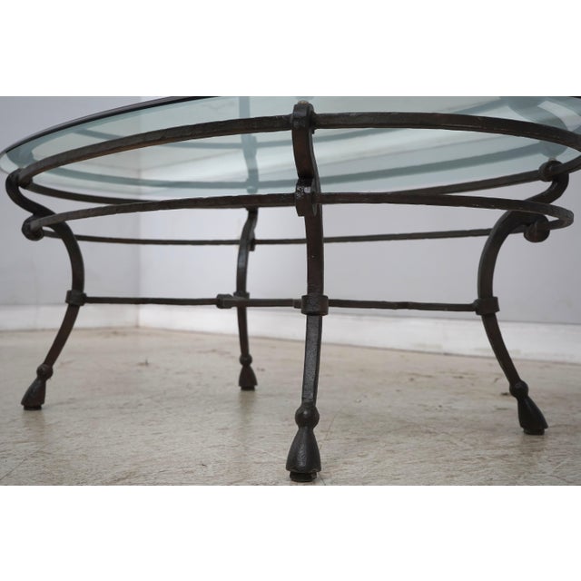 Wrought Iron Base Glass Top Coffee Table For Sale In Philadelphia - Image 6 of 13