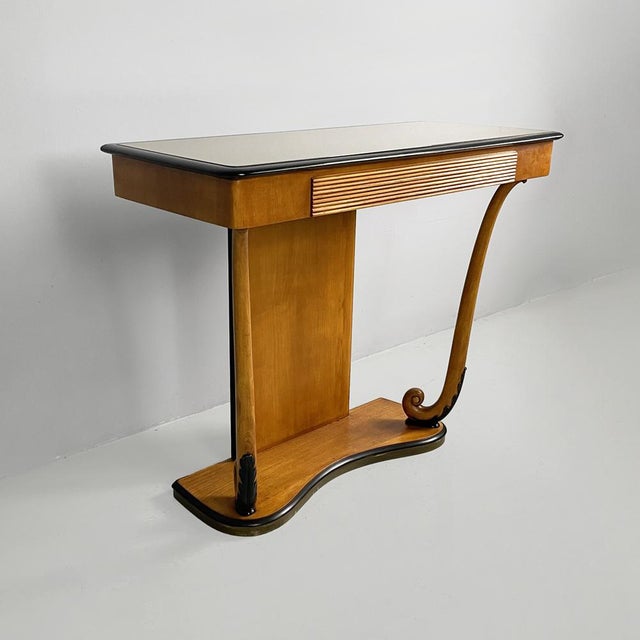 Italian Art Deco Console in Wood and Glass, 1930s For Sale - Image 3 of 16