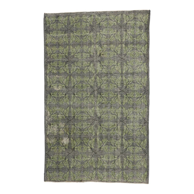 Zeki Muren Vintage Green Turkish Sivas Rug - 06'00 X 09'07 For Sale