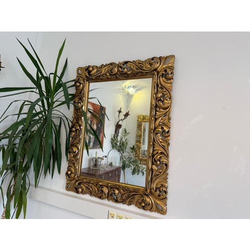 Florentine Mirror with Acanthus Leaf Carving, 1890s For Sale - Image 3 of 12