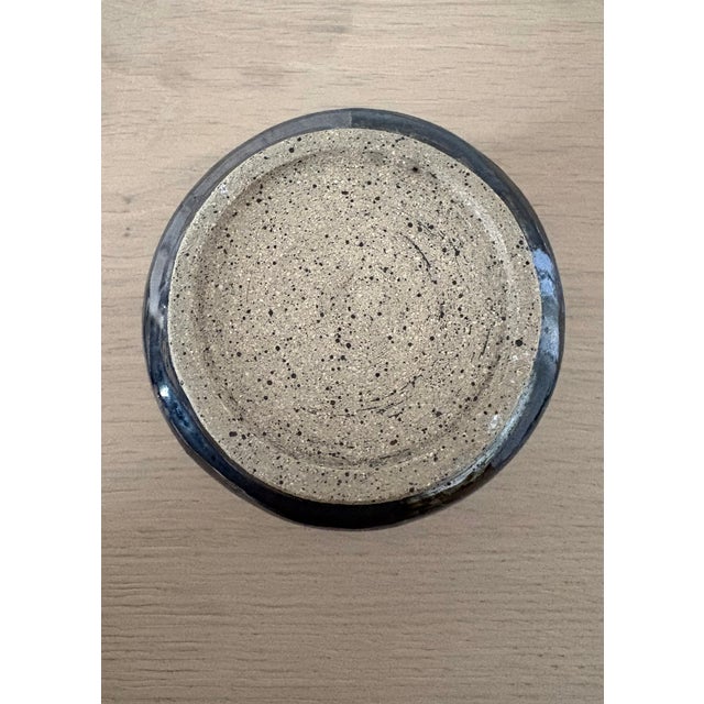 Ceramic Metallic Black Glaze Organic Modern Studio Pottery Cup For Sale - Image 7 of 7