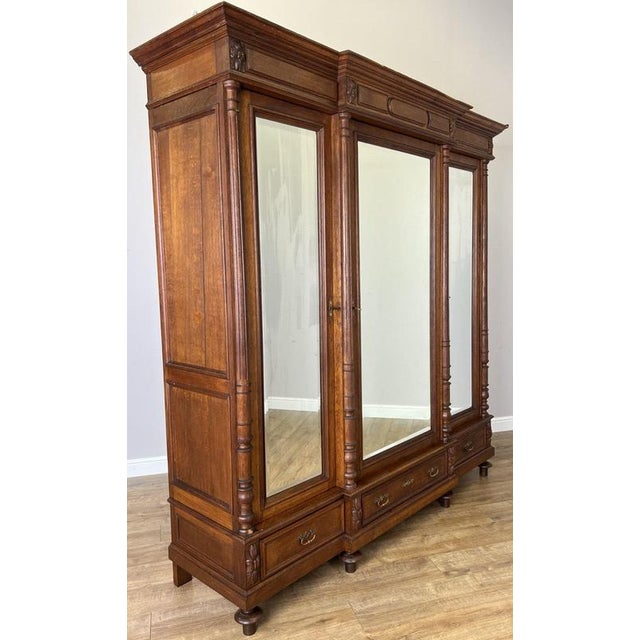 Bring timeless French elegance into your home with this Antique French mirrored wardrobe , beautifully crafted from oak ....