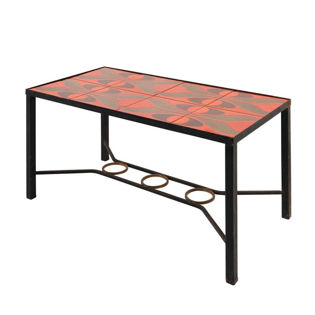 A unique find from the Côte d’Azur, this coffee table has a simple iron base and a bright tile top. Made in Vallauris,...