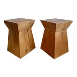 Pair of Christian Liaigre Nagato Side Tables | Signed White Oak For Sale